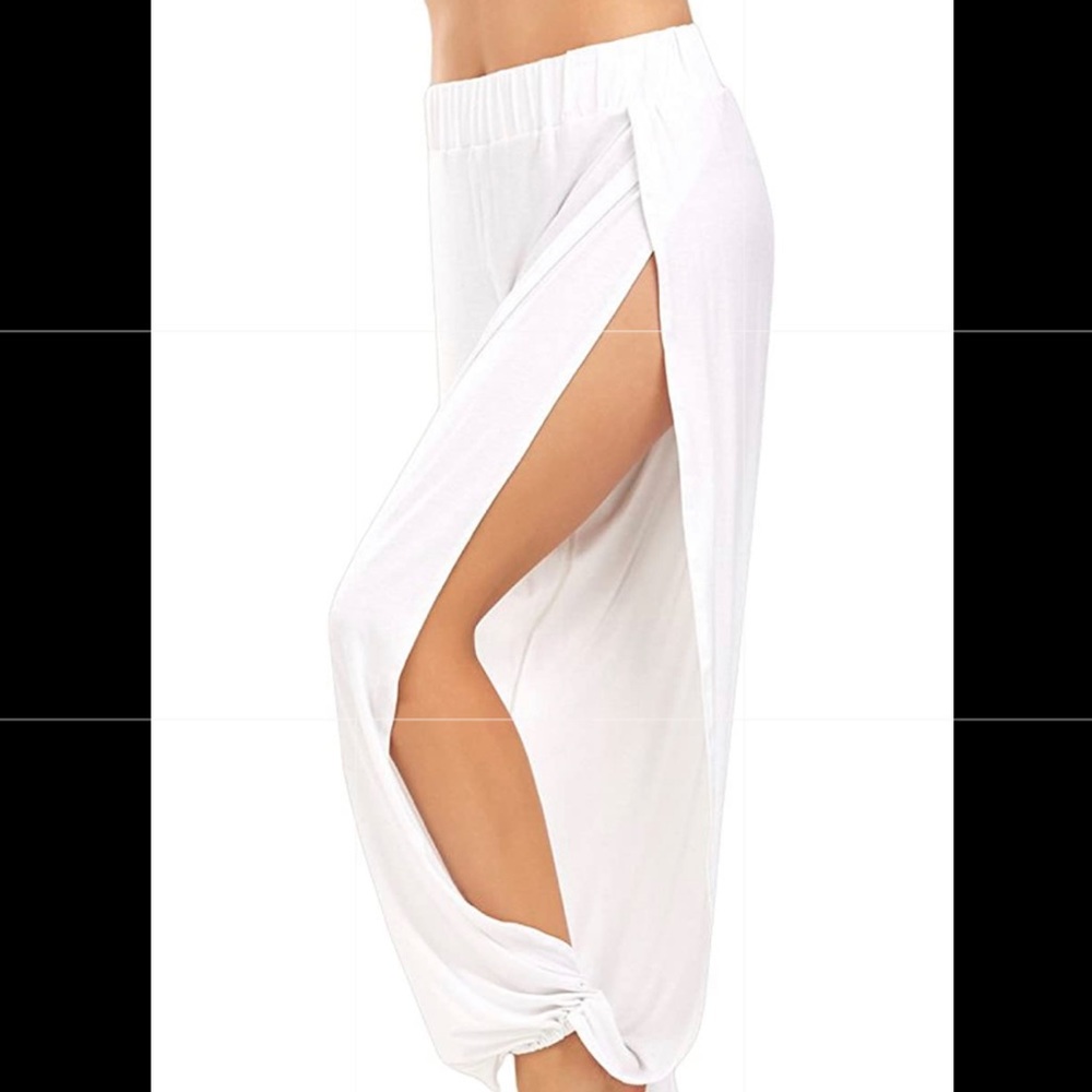 AvaCostume High Slit Harem Pants White Size L